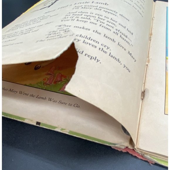 Antique Mother Goose Hard Board Cover Book 1920’s - SEE PHOTOS For Condition - Picture 5 of 10